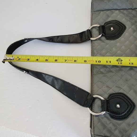GUESS Grey Patent Wall Street Tote Bag - Picture 13 of 16